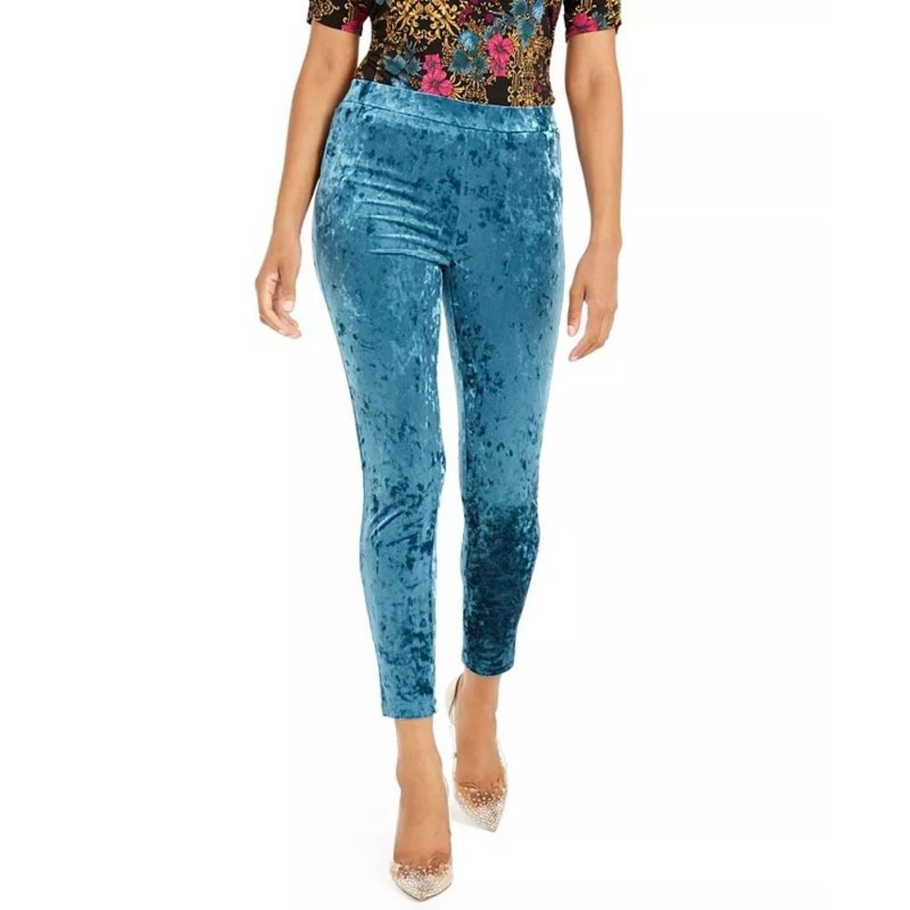 Thalia Sodi Women's Velvet Stretch Leggings Turq/Aqua Size Extra Large